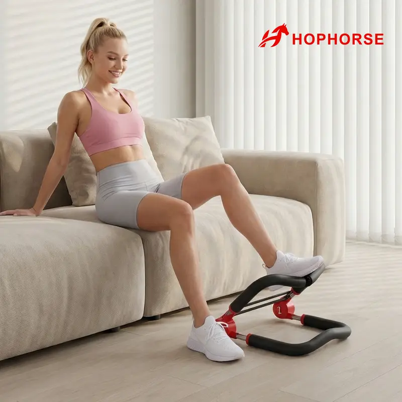 HOPHORSE 10-in-1 Unisex Ab Exercise Equipment - Ab Machine, 3 Adjustable Resistance Settings (35/44/57 LBS, 100kg Max), Easy to Assemble, Compact & Space-Saving, Stable & Durable Joint Structure, Home Gym Friendly, Beginner-Suitable, Easy Storage