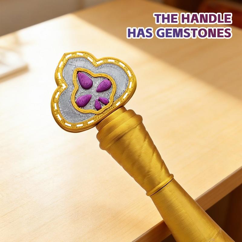 K-POP Large 3D printed portable purple telescopic Rumi sword, lightweight and portable, fun and space-saving, stress-relieving telescopic sword toy, cosplay fantasy accessory, movie collector gift, Halloween costume accessory.