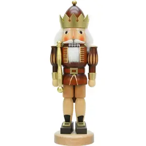 212 MAIN Alexander Taron Christian Ulbricht King Nutcracker - Natural Wood, Wooden Room Decor Ornaments
