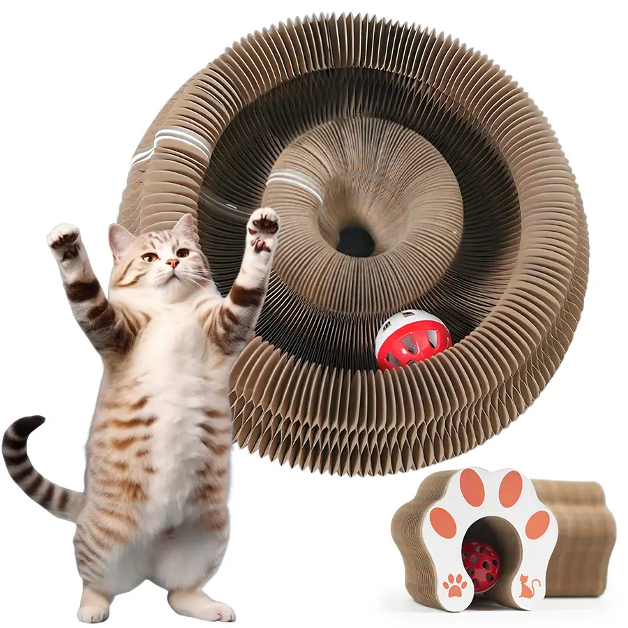 Cat Toys Magic Organ Cat Scraper Magic Organ Cat Toys Foldable Accordion Cat Toys With Ball Interactive Psychophysical Exercise