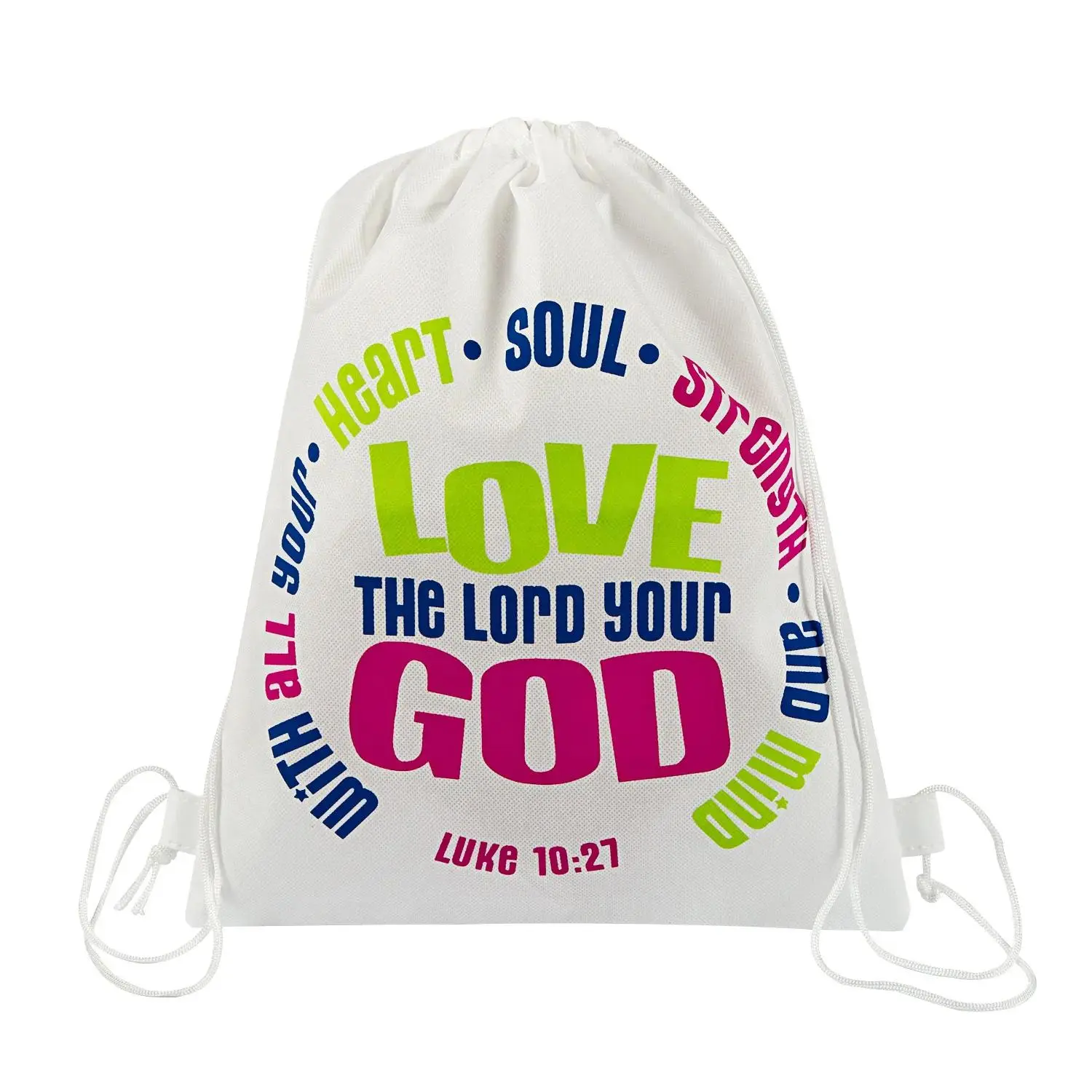 12" x 15" Love Your God Drawstring Bags - 12 Pc.