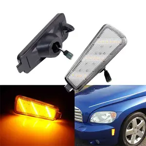 2PCS Clear Lens Amber LED Front Side Marker Corner Lights For Chevrolet HHR 2006 2007 2008 2009 2010 2011 Replace OEM 20890411; GM2860109