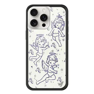 Wildflower Cherubs WF Phone Case – Shockproof Hard Silicone Back Cover for iPhone 12 13 14 15 16 & Pro Max, Anti-Drop Cute Aesthetic Protective Case