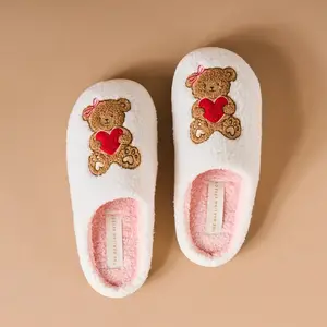 Fuzzy Teddy Bear Slippers