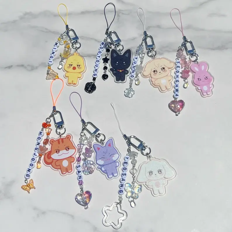 ANITEEZ Bias Beaded Keychain Phone Charm
