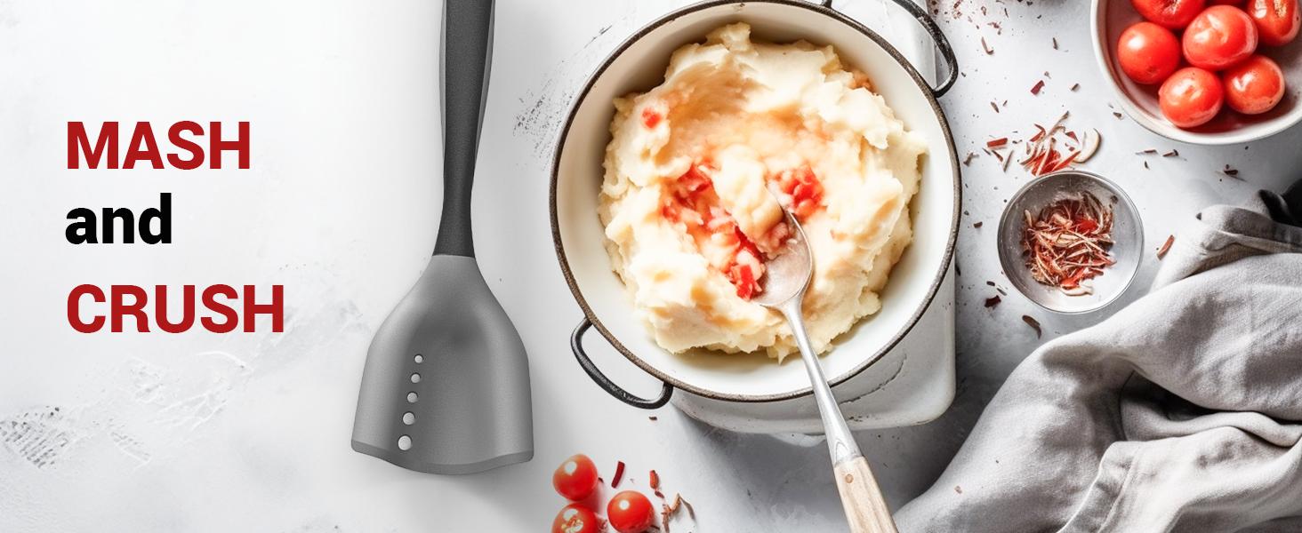 1/2 Pack Mincing Spatula Meat Chopper - Hamburger Grinder & Ground Beef Smasher, Premium Heat-Resistant Mincing Spatula for Kitchen, Potato Mix & Masher Tool, Meat & Poultry Tenderizer