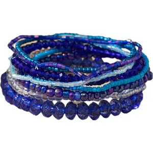 Bohemian Multilayer Stackable Seed Beaded Bracelets Colorful Crystal Glass Beads Strand Bangle Bracelet  Wristbands Bracelet for Women Summer Beach Hawaii Jewelry Birthday Gifts