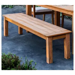 Linon Home Teak Cannon Dining Bench 80" Long