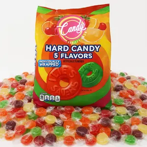 Hard Candy Bulk Pack with 5 Assorted Flavors - Individually Wrapped Hard Candies - Pineapple, Cherry, Raspberry, Watermelon, Orange - Perfect for Parties & Sharing