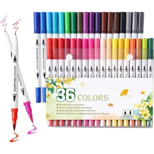 Z-SMA18 36 Brush Markers for Adult Coloring Books,Coloring Markers for Adults Lettering,Dual Tip Brush Pens for Kids Drawing,Coloring Pens for Art,Journal Planner,Doodle,Christmas Stocking Stuffers for Teens