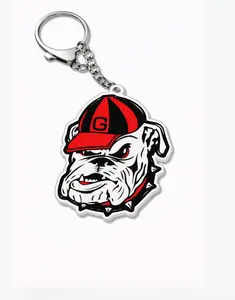 Georgia Bulldog Mascot Logo #2 Key Chain 3"