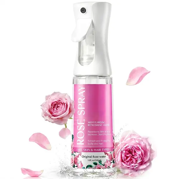 Rose Water Face Mist Spray for Hydrating Skin & Hair - 10 Fl Oz Refreshing Facial Toner, Natural Rose Water Spray for All Skin Types, Daily Moisturizing & Glow Boosting Facial Mist