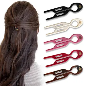 5PCS Prestige French Hair Pins Serrated Anti-Slip Design,Curved Angle for Better Head Fit, New Elegant HairAccessories for Women, Suitable for All Hair Types