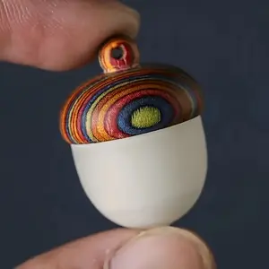 2pcs Glow-In-The-Dark Pine Cone Wooden Pendant, Diy jewelry accessories