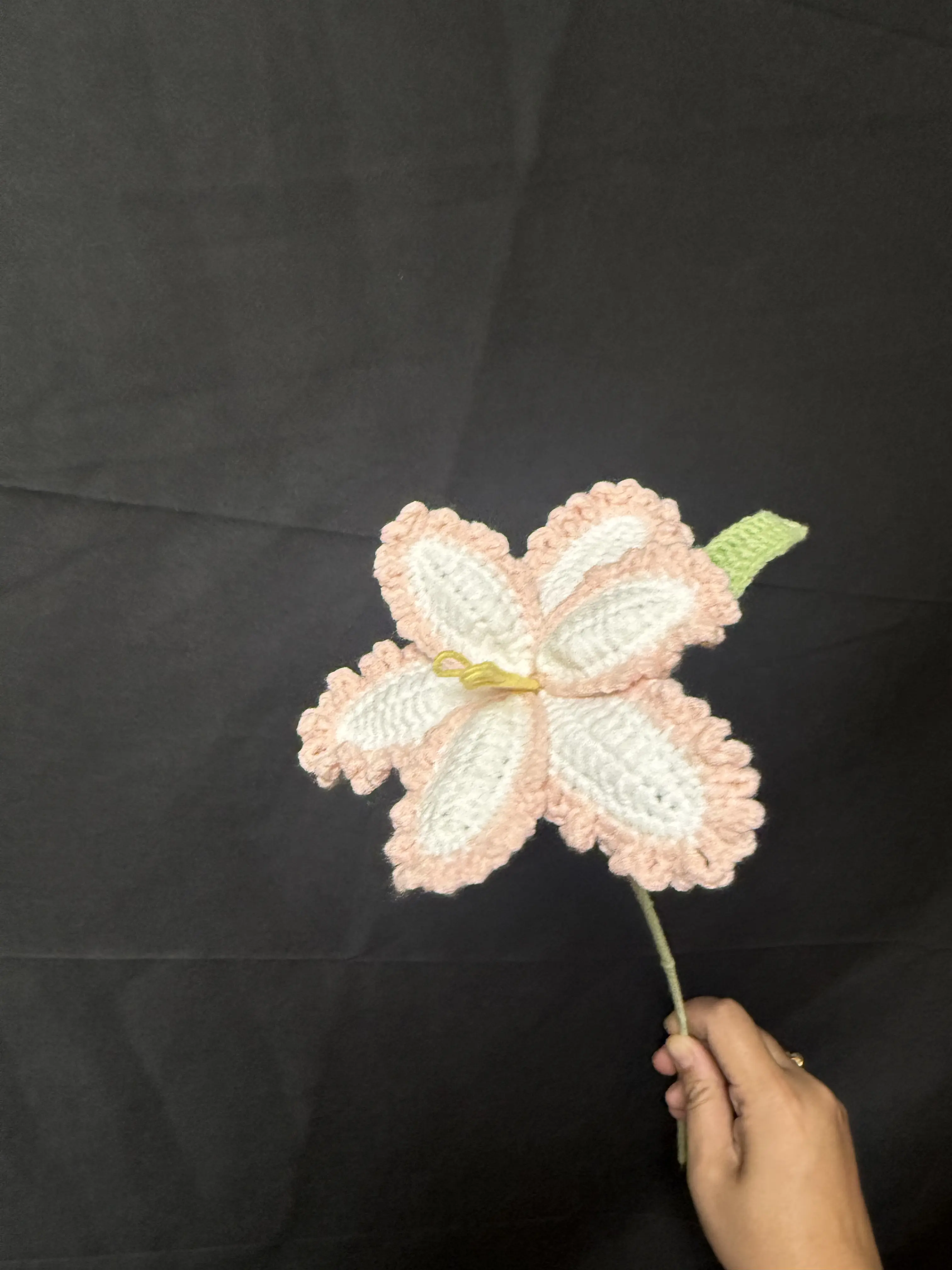 hand-crocheted flowers