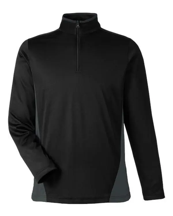 Harriton M786 Men's Lightweight Polyester Snag-Resistant Colorblock Quarter-Zip Jacket - Flash Protection Plus IL, Fitted, Plain, UV-Protective, Quick-Dry, Standard Sizes, Outdoor Wear