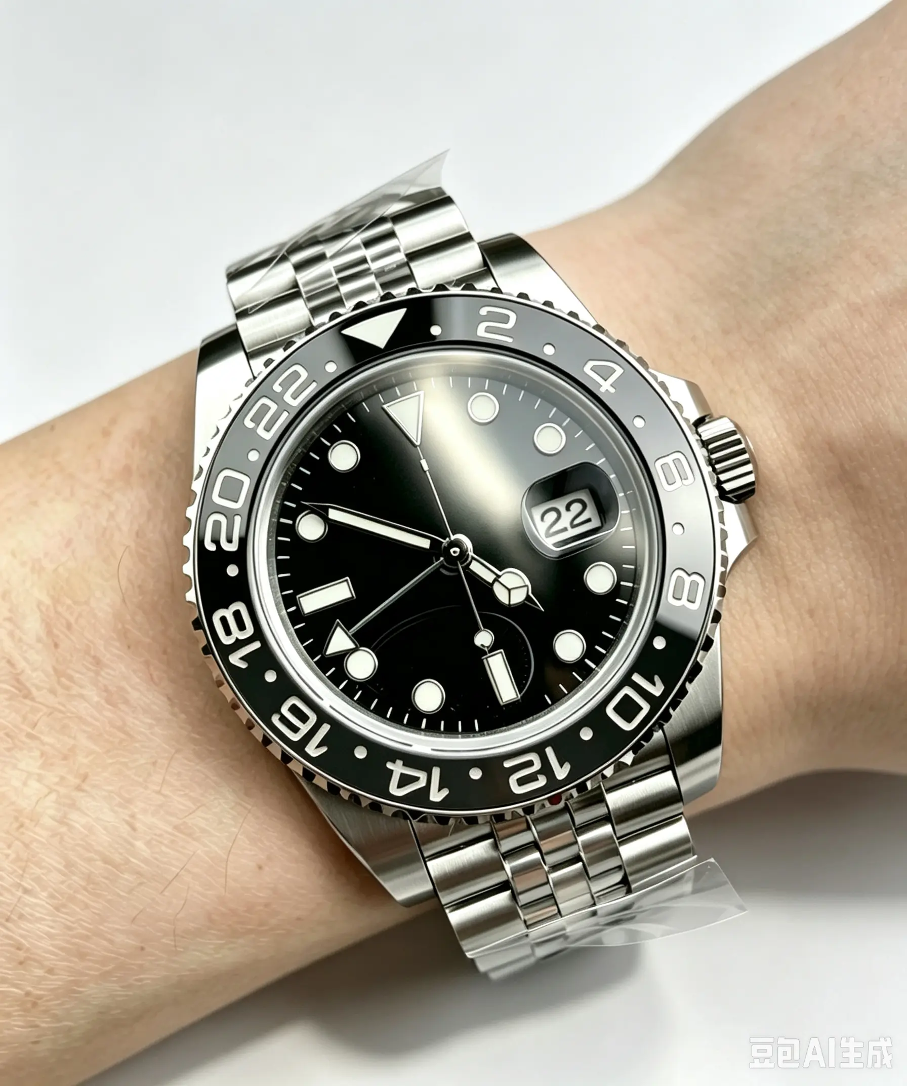 Men GMT Automatic Mechanical Watch 40mm 904L Steel Black Ceramic Bezel Superluminous Business Wrist Watch