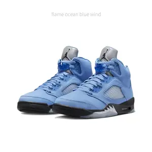 Retro University Blue Colorway Mid-Top Basketball Shoes