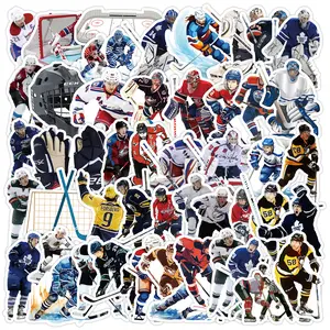 50pcs Sports Ice Hockey Graffiti Series Stickers, Suitable for Faith Based Designs Such As Scrapbooks, Diaries, Laptops, Water Bottles, Cars, Etc., As Gifts with Positive Information