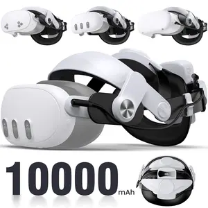 ESYWEN 10000mAh Battery Elite Strap for Meta/Oculus Quest 2 / 3 / 3S – Adjustable Overhead Headband with Top Strap & Rotatable Dial, 45° Flip-Up Hinge, Extended Comfort & Power Bundle Includes 2nd & 3rd Gen Connectors, Charging Cables & Cleaning Cloth