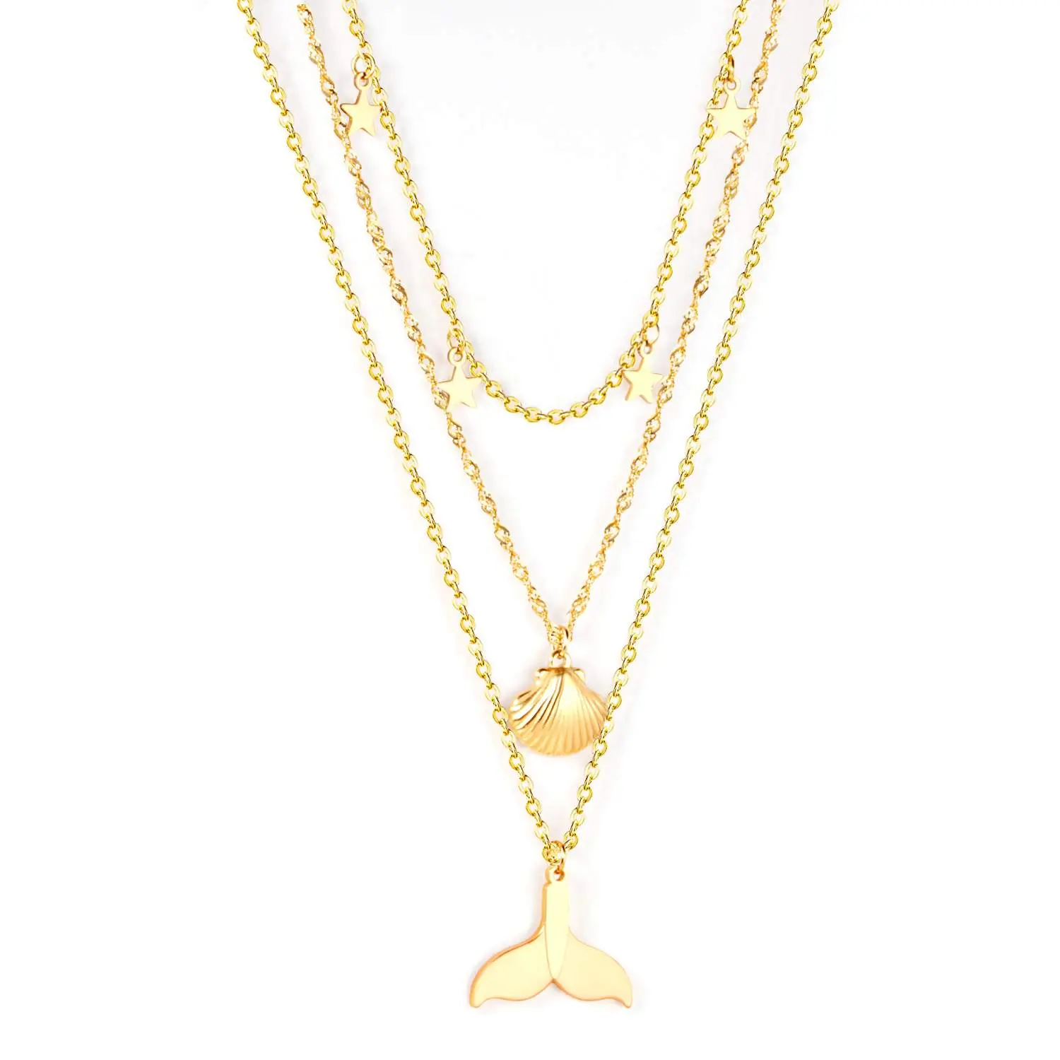 Fishtail Triple Necklace