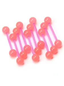 CrazyPiercing 10Pcs 14G 16mm Glow in The Dark Flexible Acrylic Tongue Ring or Nipple Ring Staight Tongue Barbell Retainer Piercing Jewelry
