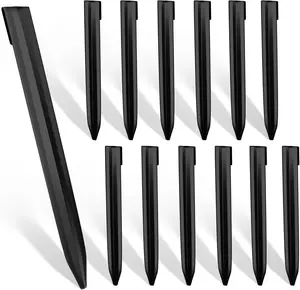 Landscape Edging Stakes, 13 count 12Inch Corrugated Metal Garden Stakes Galvanized Steel Bender Board Anchoring Spikes, Black