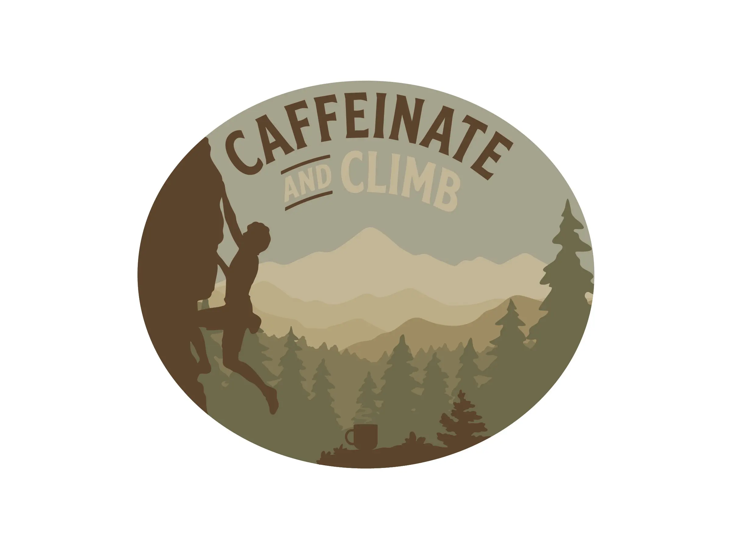 Caffeinate & Climb Coffee Sticker