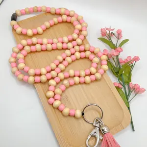 Teacher Lanyard, Wood Lanyard, Rainbow Wood Teacher Lanyard, Cute Teacher Lanyard, I.D Lanyard.