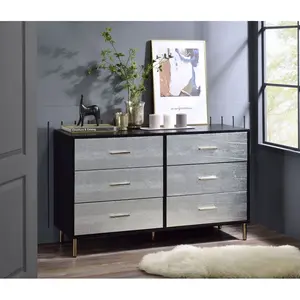 Myles Black Silver and Gold Finish Dresser