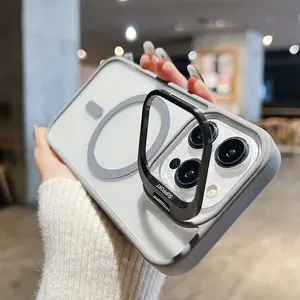 Magnetic clamshell holder for iPhone 16/15/14/13/12 Pro Max fall protection case