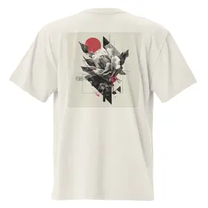 MIRAGE STUDIO - Deconstructed Rose - Oversized faded Tshirt Cotton Fabric Menswear Top Loose Outfits Streetwear