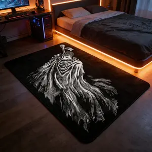 Dark Knight Style Non-Slip Area Rug for Gaming Room, Thick Soft Mats for Bedroom Decor, Easy to Clean and Wear-Resistant for Men, Durable Area Rugs