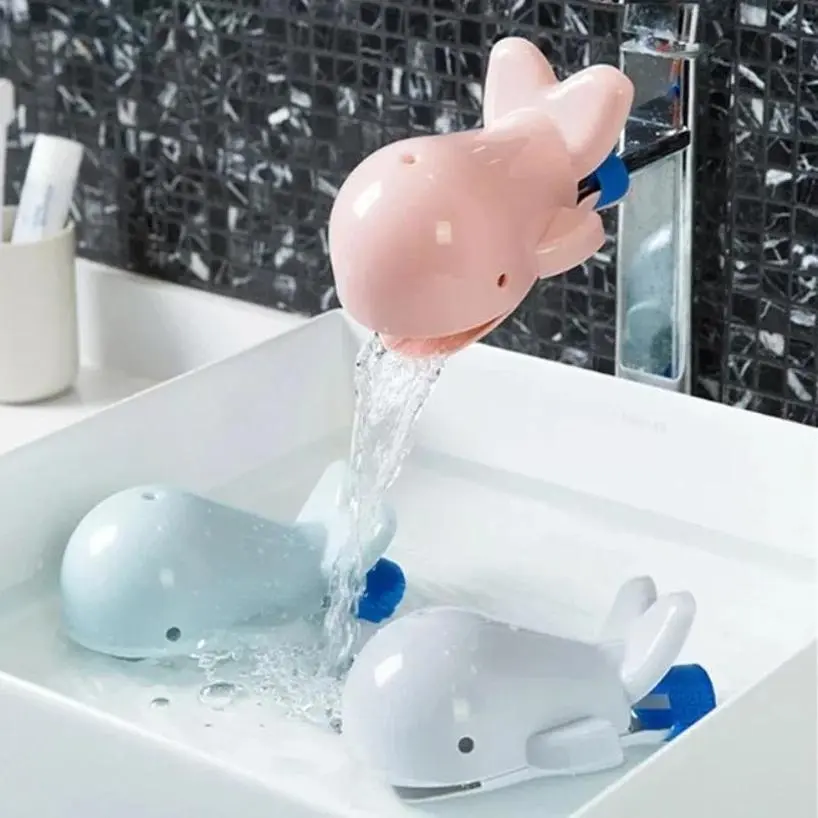 Eco-Friendly Silicone Whale Shape Faucet Extender (1 Pc, 11*8*9cm) - Cute Colorful Design, Convenient to Use Bathroom Sink Accessory for Children Hand Washing, Traveling Home Supply