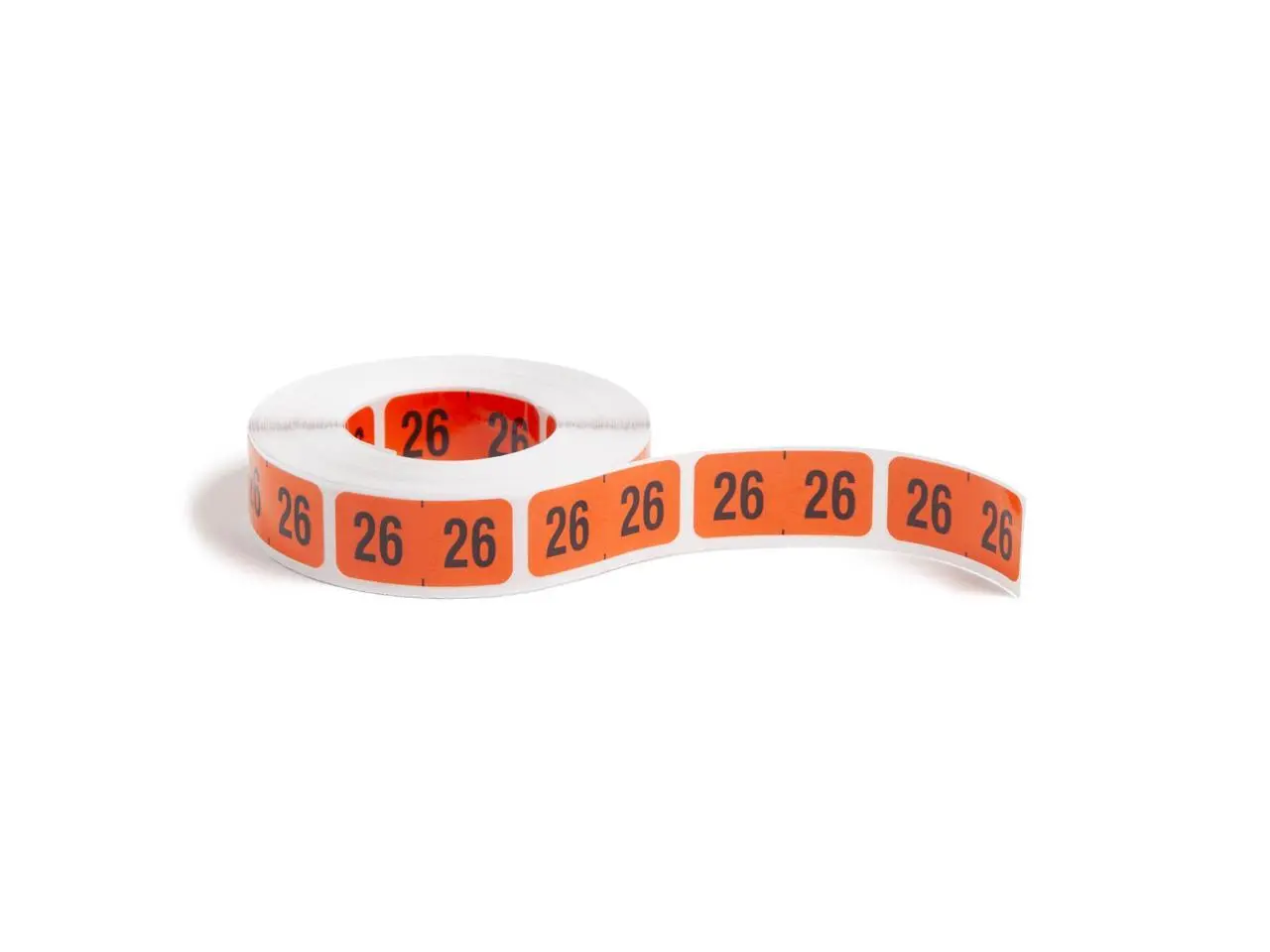 Smead ETYJ Color-Coded 2026 Labels, 1-1/2 x 3/4 in., Orange, 500/Roll in a Dispensing Box (68326)