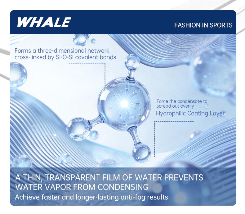 WHALE Adult Swimming Goggles, Polycarbonate Anti-Fog Lenses, Water-Film Coating, Wide View, Soft Silicone Seal, Adjustable Nose Bridges, Adjustable Fit Goggles for Swimming