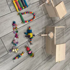 Bird Toy Set, 9 Counts/set Colorful Bird Chew Toy, Bird Cage Accessories, Pet Supplies for Parrot, Cockatiel, Lovebird, Canary