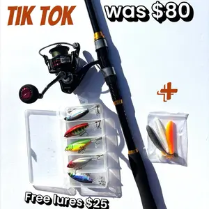 Fishing pole set with lures 6 foot