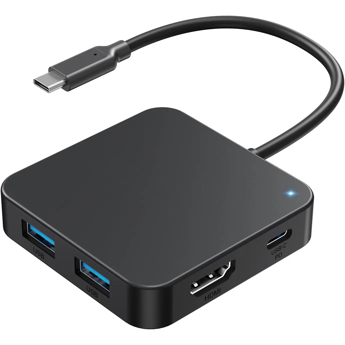 USB C Hub 10Gbps, 6-in-1 Multiport Adapter with 4K 60Hz HDMI, 100W Power Delivery, USB A3.2 Data Port, USB C to HDMI Adapter for MacBook, , , Surface, iPad PRO, XPS(Black)
