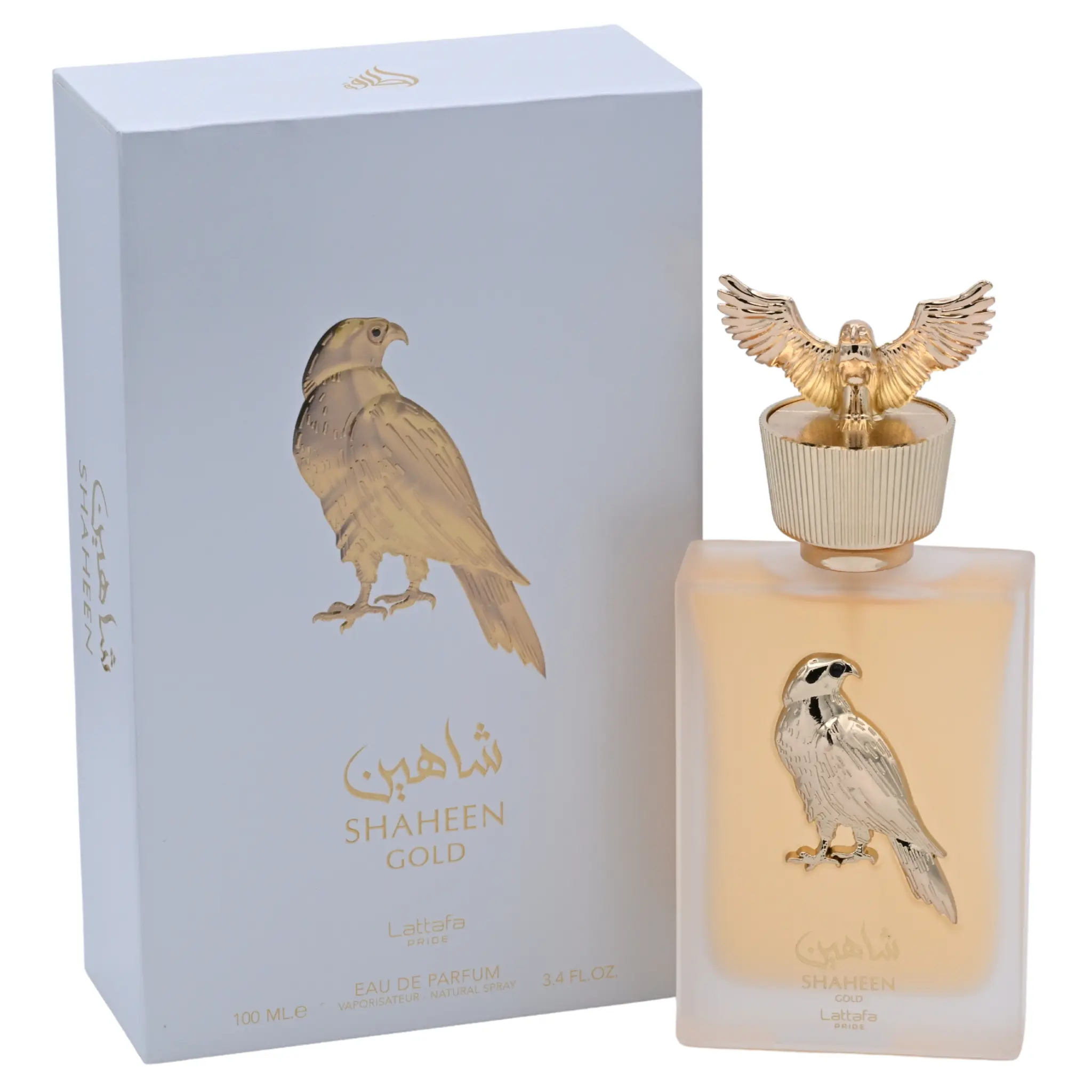 Lattafa Shaheen Gold Eau de Parfum with Fig, Lavender & Vanilla Notes, Aromatic EDP Fragrances for Women & Men, 3.4 fl oz, Edp Liquid Perfumes, Women's Perfume, Elegant Perfume, Exquisite Fragrances