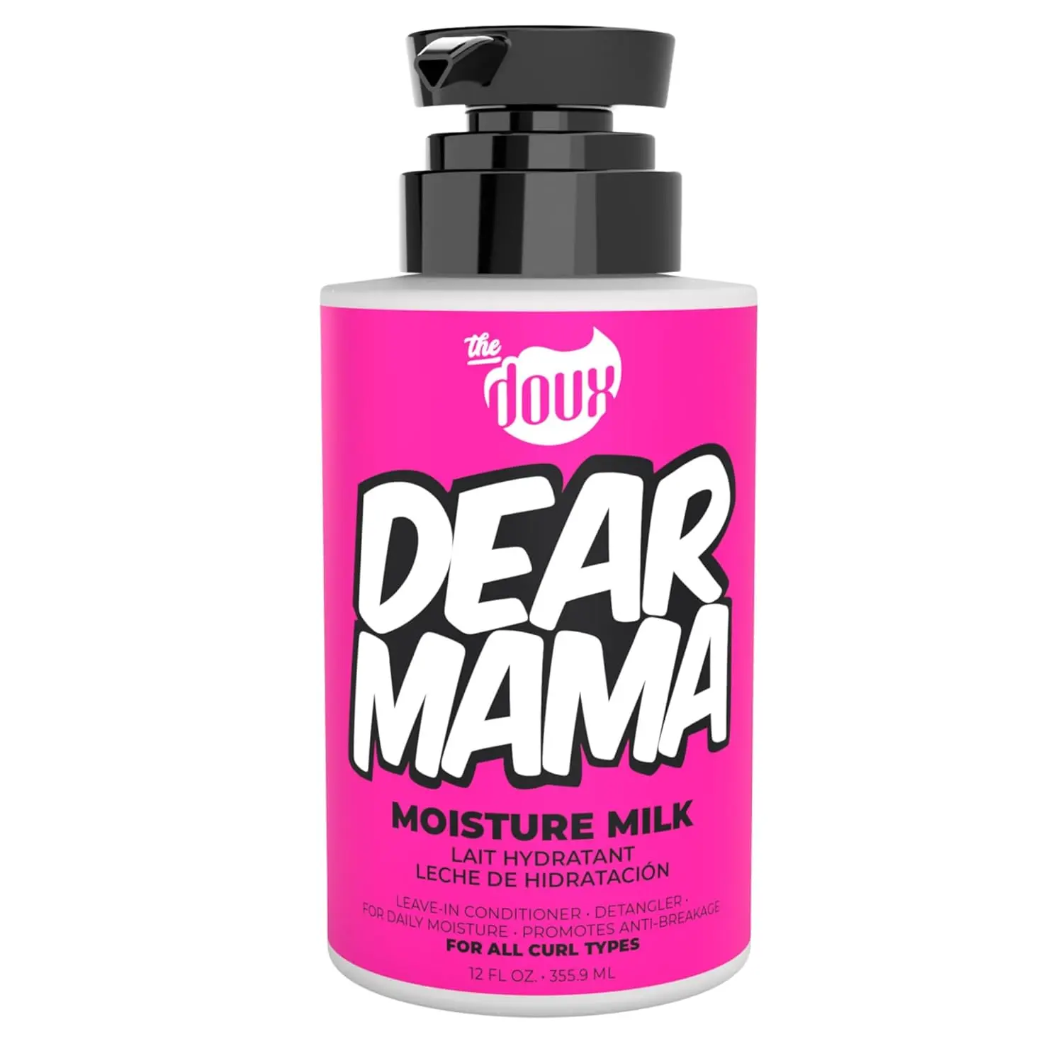 DOUX DEAR MAMA Moisture Milk – Leave In Conditioner for Curly Hair with Aloe & Pineapple – Curl Refresher, Detangler & Deep Conditioner for Natural Hair Care