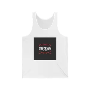 Superboy Logo Tank Top | Retro Script, Red Lightning Graphic Menswear Socks