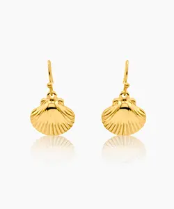 Ozara Gold Seashell Earrings | Waterproof, Sweat-proof, Non-Tarnishing, Hypoallergenic Jewelry
