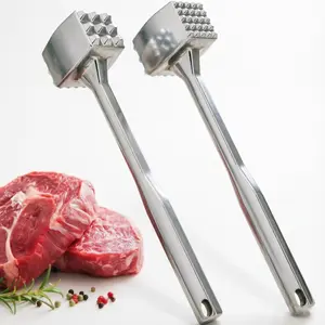 Meat Tenderizer 1 pcs Aluminium Mallet Dual-Sided - Tenderizer Tool Kitchen Pounder - Hammer for Tenderizing Ice Steak Stainless Veal & Chicken Safe Beater 1309479