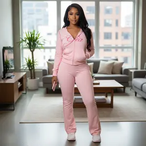 Women's Leopard Print Tracksuit Set - Slim Fit Hooded Cardigan & Flowy Athletic Pants Two Piece Outfit Perfect for Gym Yoga Streetwear Casual Outdoor Activities, Durable Sportswear Fashion with Comfortable Fit