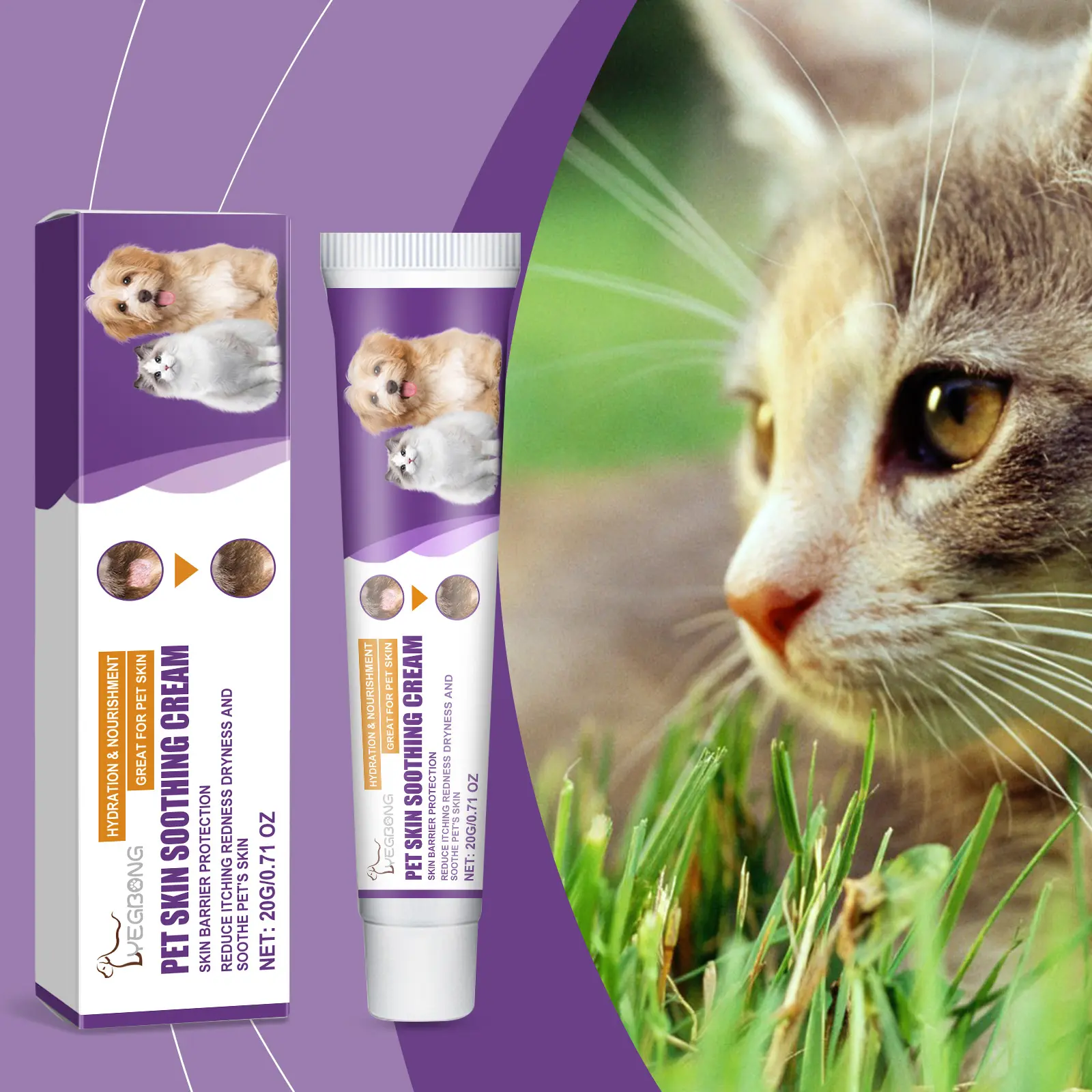 Dog Skin Balm ， Gentle Pet Moisturizer for Dry Skin Care ， Soothing Body Care Balm for Dogs & Cats，Pet Skin Balm ， Dog Skin Care ， Paw Balm ， Pet Moisturizer ， Dog Skin Relief ， Pet Grooming ， Skin Care Balm