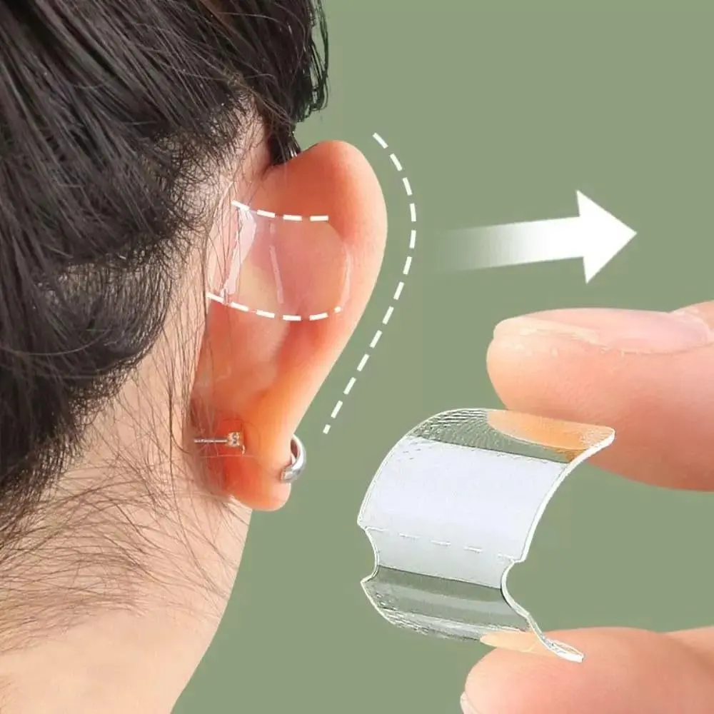 Silicone Elf Ear Lift Patches 6/30/60 Pieces, Invisible Hypoallergenic Allergy Support Sensitive Skin Ear Lifting Stickers, Transparent Anti-Drooping Ears Lifter for Cosplay and Parties, Clear