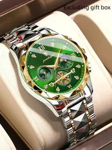 POEDAGAR Original Fashion Men Wristwatch High End Watch Stainless Steel Chronograph Man Watch Waterproof Luminous Analog Watch Military Men's Quartz Watches