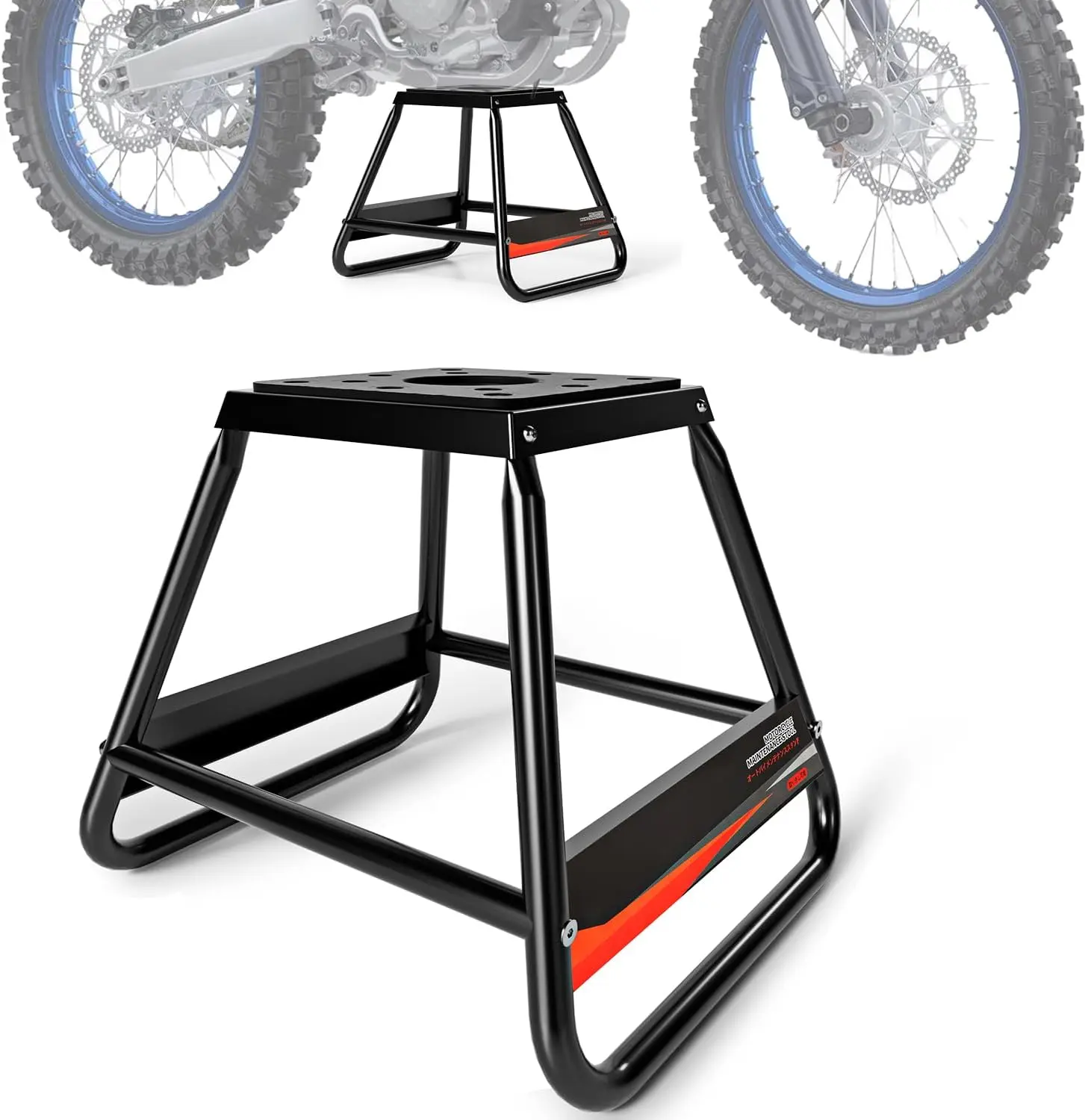Dirt  Stand  Lift Panel Stand Maintenance Detachable Anti Slip Heavy Duty Universal Stand for   Motocross Dirt  Dual  Enduro Black