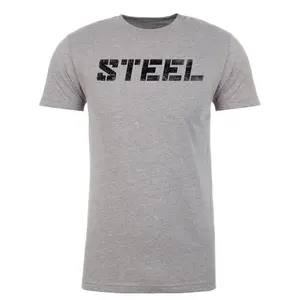 STEEL Athletic Heather Gray Performance T-Shirt Casual Shortsleeve Top